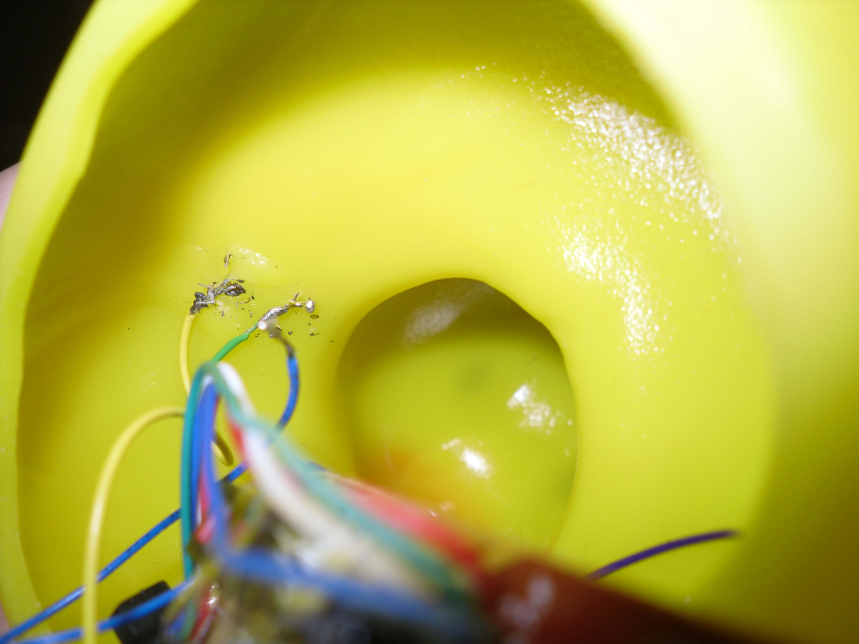 The solder point of the buttons